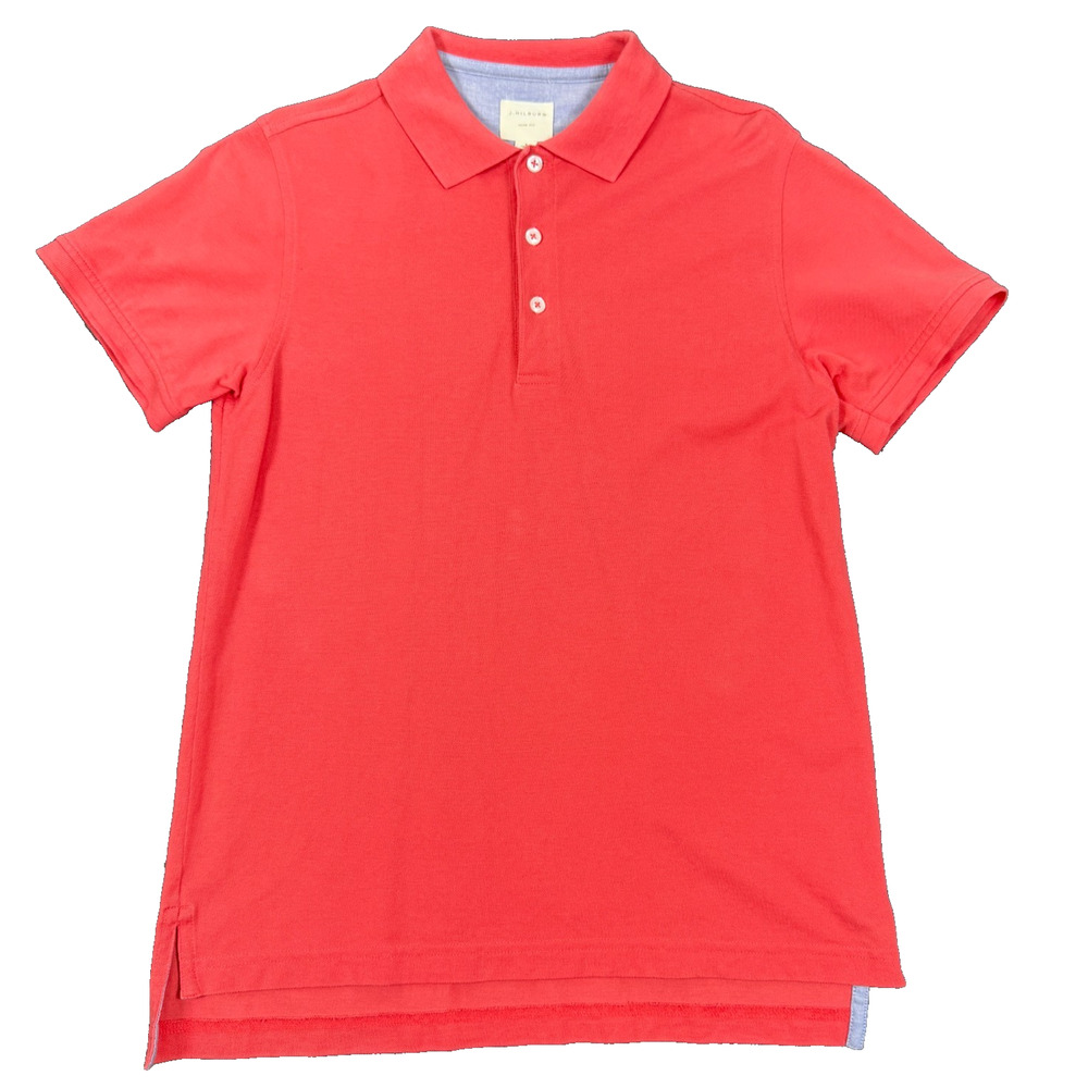 J. Hilburn Men's Knit Preppy Pink Polo Sz Small Slim Fit Short Sleeve RN# 123326